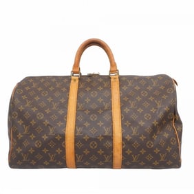 Louis Vuitton Monogram Keepall 50 Boston Bag M41426 Brown Men's and Women's