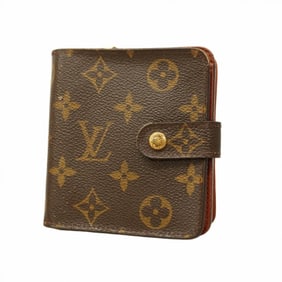 Louis Vuitton Monogram Compact Zip Wallet M61667 Brown Women's