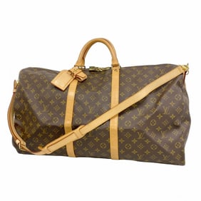 Louis Vuitton Monogram Keepall Bandouliere 60 Boston Bag M41412 Brown Men's and Women's