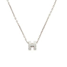 Like new Hermès Pop H Mini Vert Peppermint Silver Hardware Necklace Accessory 0997 HERMES