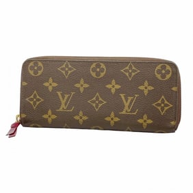 Louis Vuitton Monogram Portefeuille Clemence Long Wallet M60742 Brown Fuchsia Women's