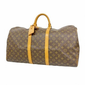 Louis Vuitton Monogram Keepall 55 Boston Bag M41424 Brown Men's and Women's