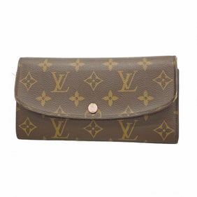 Louis Vuitton Monogram Portefeuille Emilie Long Wallet M61289 Brown Rose Ballerine Women's