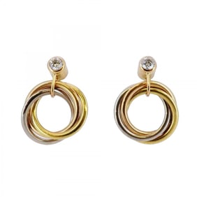 Cartier Trinity Earrings in 18K Yellow Gold (K18YG), White (K18WG), and Pink with Diamonds for Women