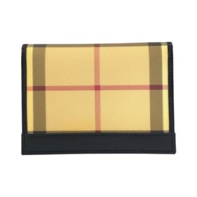 BURBERRY Check Pattern Beige Black PVC Card Case Business Holder for Women