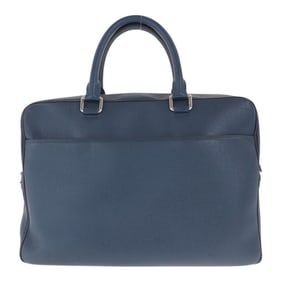 LOUIS VUITTON Taiga Porte-Document Voyage MM Blue Leather Briefcase with Silver Hardware, M30645,