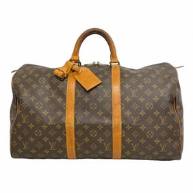 Louis Vuitton Monogram Keepall 50 Boston Bag M41426 Brown Men's and Women's
