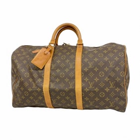 Louis Vuitton Monogram Keepall 50 Boston Bag M41426 Brown Men's and Women's