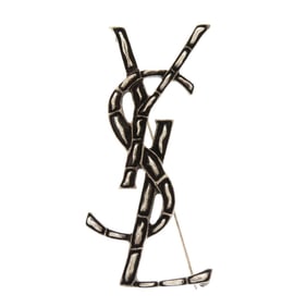 Yves Saint Laurent Like new Saint Laurent Paris YSL logo metal silver brooch accessory 1332 SAINT