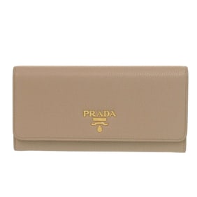 Like new Prada Dynocolor 1MH132 Vitello Grain Leather Beige and Pink Long Wallet 0616 PRADA