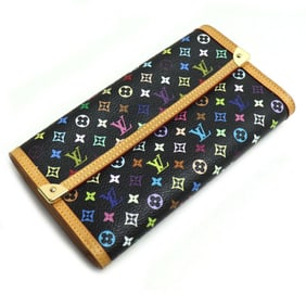 LOUIS VUITTON Porte Tresor International Long Wallet, Black, Multicolor, M92658, Women's