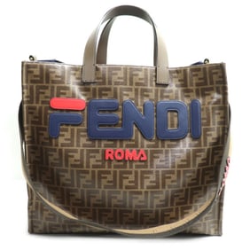 FENDI x FILA Collaboration Zucca Print Tote Bag, 2-Way Shoulder Brown/Multicolor, 8BM357, Women's