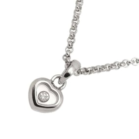 Chopard Happy Diamond Heart Necklace, 42cm, K18 WG White Gold, 750 Necklace