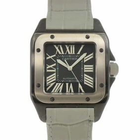 Cartier Santos 100 XL W2020010 Men's Automatic Watch, Black