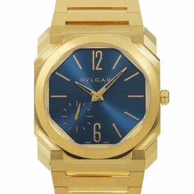 BVLGARI Octo Finissimo 103812 Men's Watch, Blue, 18K Yellow Gold, Solid Automatic, Automatic