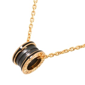 BVLGARI B-zero1 Long Necklace, 60cm, Black Ceramic, 18K PG, Pink Gold 750, Necklace