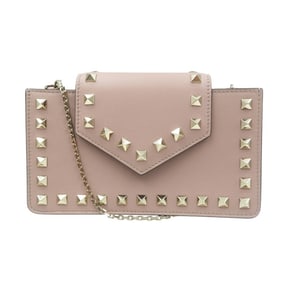 Unused Valentino Garavani Rockstud RW2P0Q13BOL calfskin with gold hardware, pink shoulder bag/phone