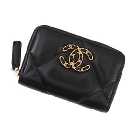 Chanel Wallet/Coin Case, Coco Mark Matelasse, CHANEL19 Disneuf Zip Coin Purse AP0949, Black