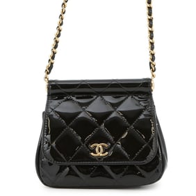 Chanel Chain Shoulder Bag Matelasse Coco Mark Mini Enamel AP3005 CHANEL Black
