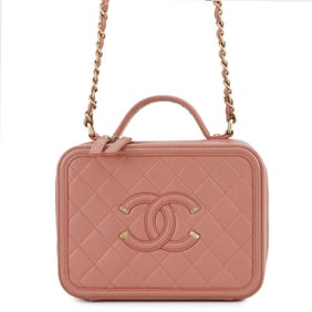 Chanel Chain Shoulder Bag CC Filigree Vanity in Caviar Skin A93343 CHANEL