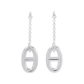 Hermes Chaine d'Ancre Farandole MM earrings in SV925 silver.