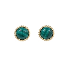 Van Cleef & Arpels Perlée Couleur Earrings with Malachite in 18K Yellow Gold (VCARP4DS00)