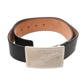 LOUIS VUITTON Santur Jeans 45mm, Size 85cm, Noir, M6812V Men's Leather Belt