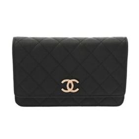 CHANEL Matelasse Classic Chain Wallet in Black (AP3127) - Women's Caviar Leather Shoulder Bag Unused