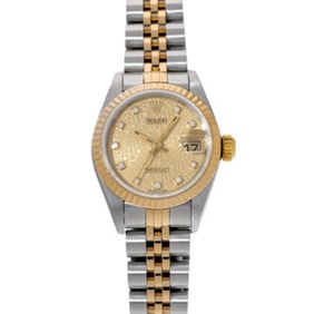 Rolex Datejust 69173G S-serial (manufactured circa 1993) with 10 diamonds, Champagne Gold