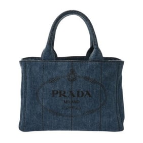 PRADA Prada Canapa Mini Blue 1BG439 Women's Denim Handbag