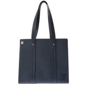 LOUIS VUITTON LV Aerogramme Take Off Tote, Navy, M21542, Men's Grained Calfskin Leather Tote Bag