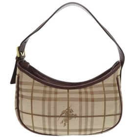 Burberry Canvas Leather Beige One-Shoulder Bag Shoulder 1687 BURBERRY