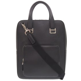 Dunhill 2-Way Leather Black Shoulder Bag/Business Bag, Black, 1710