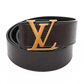LOUIS VUITTON Utah Santur Dark Brown LV Buckle Belt, Men's Black Leather, Size 85, 34, #85 M6902