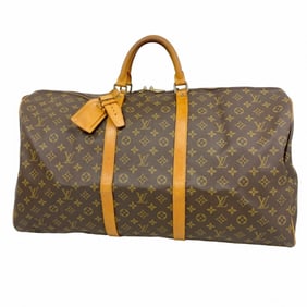 Louis Vuitton Monogram Keepall 60 Boston Bag M41422 Brown Men's and Women's