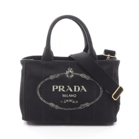 Prada Canapa Tote Bag, Canvas, Women's, Black
