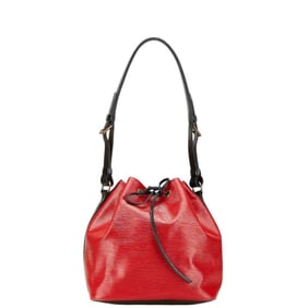Louis Vuitton Epi Petit Noe Shoulder Bag M44172 Castilian Red Noir Leather Women's LOUIS VUITTON