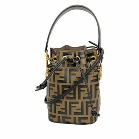 Fendi Montresor Leather Handbag in Brown and Black, 2-Way Bag for Women
