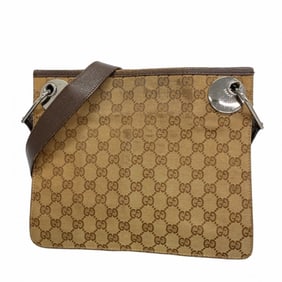 Gucci GG Canvas Shoulder Bag 120841 Brown Women's