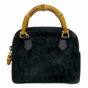 Gucci Bamboo 007 2032 Handbag in Suede and Black for Women