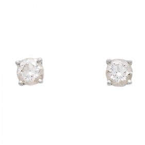 Tiffany Solitaire Earrings, 1PD, Pt950 Platinum, Diamond, Women's, P1286463