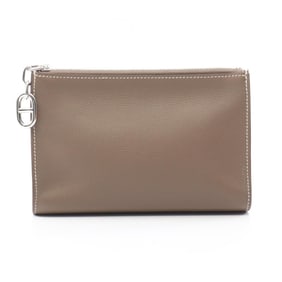 Hermes Hermès Zip Ango PM Chaine d'Ancre Pouch Bag in Calfskin (Cowhide) Evercolor Leather, Beige