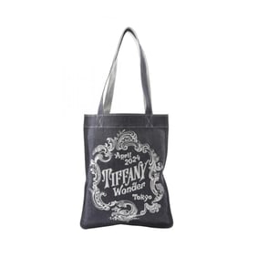 Tiffany & Co. logo tote bag, denim, women's, navy
