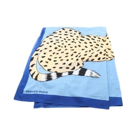 Hermes Hermès Pareo Scarf/Scarf, Cotton, Women's, Blue, Beige, Multicolor