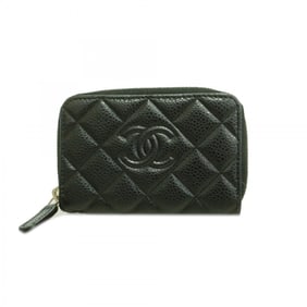 Chanel Wallet/Coin Case Matelasse Caviar Skin Black Women's