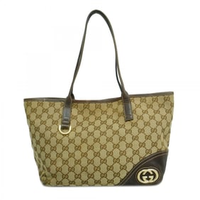 Gucci Tote Bag GG Canvas 169946 Brown Champagne Women's