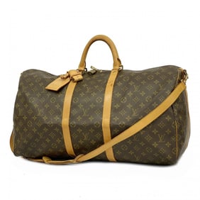 Louis Vuitton Boston Bag Monogram Keepall Bandouliere 55 M41414 Brown Men's Women's