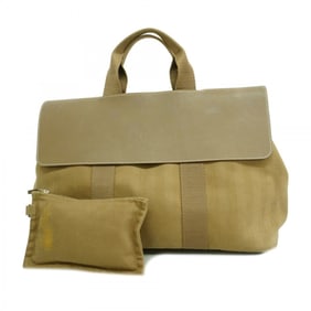 Hermes Tote Bag Valparaiso MM Toile Chevron Etoupe Women's