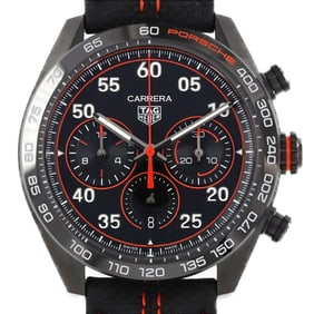 TAG Heuer Carrera Chronograph Porsche Orange Racing DLC CBN2A1M.FC6526 SS Wristwatch Automatic