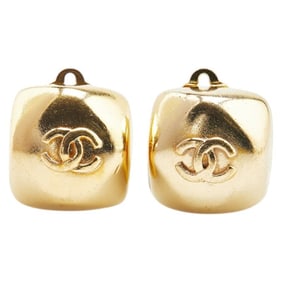 Chanel Coco Mark Earrings Gold Plated Women's CHANEL